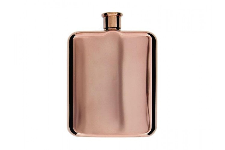 Flasque inox finition or rose avec bouchon simple - 180ml