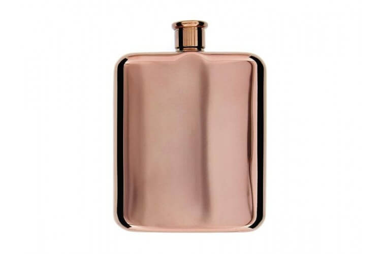 Flasque inox finition or rose avec bouchon simple - 180ml