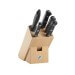 Bloc en hêtre 4 couteaux Zwilling Gourmet + 1 fusil à aiguiser