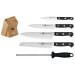 Bloc en hêtre 4 couteaux Zwilling Gourmet + 1 fusil à aiguiser