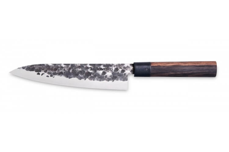 Couteau de chef 3 Claveles Osaka 20cm forgé main manche grenadille