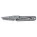 Couteau pliant CRKT KISS 5510 dentelé manche inox porte-billets 9cm