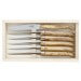 Coffret de 6 couteaux de table Laguiole G. DAVID 23 cm, bois d'olivier et inox