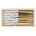 Coffret de 6 couteaux de table Laguiole G. DAVID 23 cm, bois assortis et inox