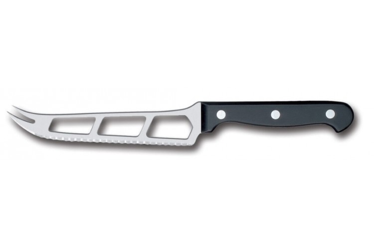 Couteau &agrave; fromage &agrave; p&acirc;te molle Fischer Bargoin lame crant&eacute;e inox design 15cm