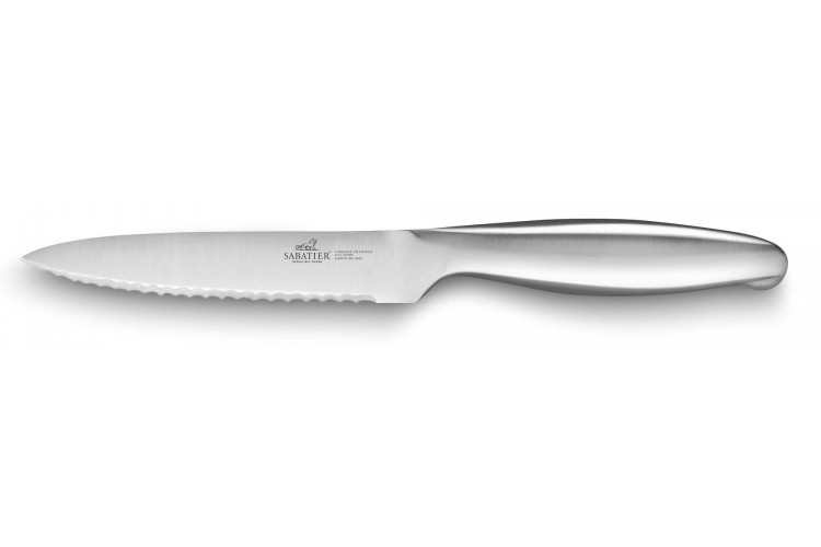 Couteau universel Sabatier Fuso Nitro+ lame dentel&eacute;e Sandvik 12cm tout inox
