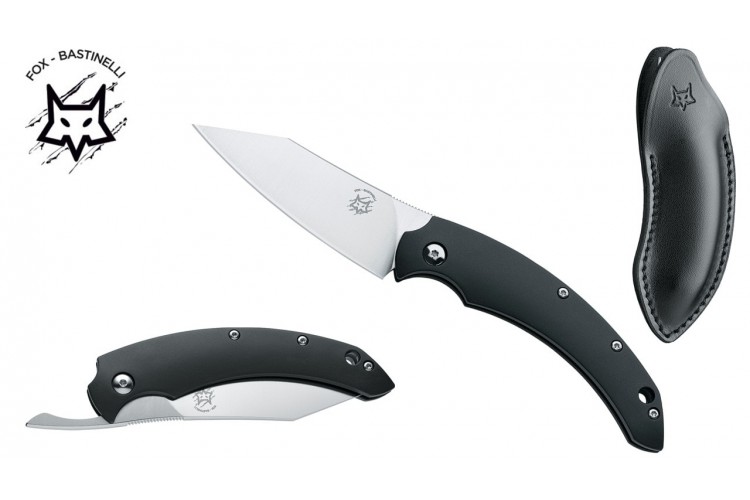 Couteau pliant FOX Bastinelli FX.518 noir Compact Dragotac + &eacute;tui
