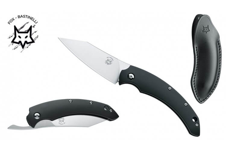 Couteau pliant FOX Bastinelli FX.518 noir Compact Dragotac + étui