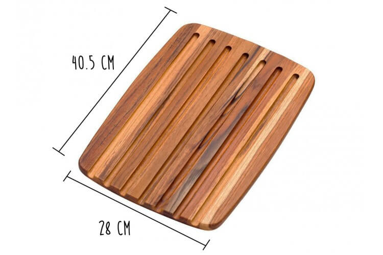 Planche à pain Teak Haus en Teck écologique rainuré 40.5x28cm
