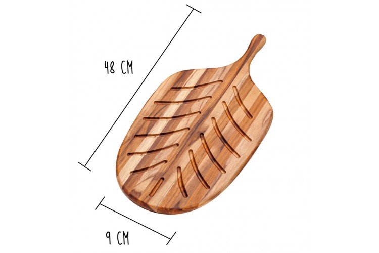 Planche &agrave; pain Teak Haus Canoe Collection en Teck &eacute;cologique 48x9cm