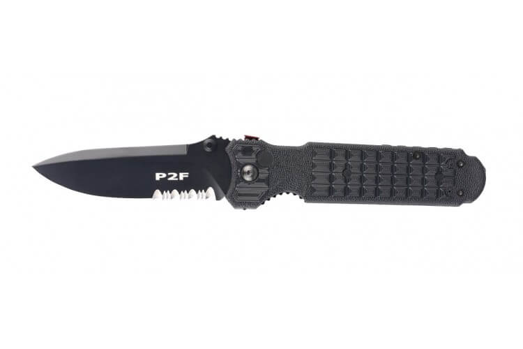 Couteau pliant FOX1446 Predator 2F manche 12cm forprène noir