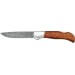 Couteau pliant FOX lame damas manche bois amboine 11cm - Coffret