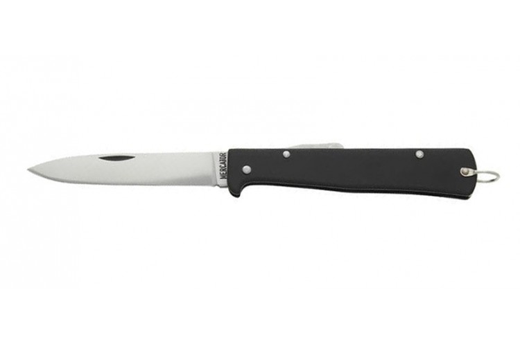 Couteau pliant OTTER Mercator lame acier carbone manche m&eacute;tal noir 11cm