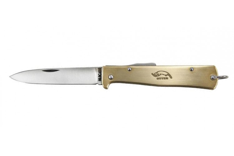 Couteau pliant OTTER Mercator lame acier inox manche m&eacute;tal noir 11cm