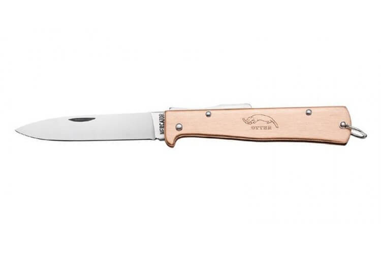 Couteau pliant OTTER Mercator acier inox manche laiton gravé 11cm