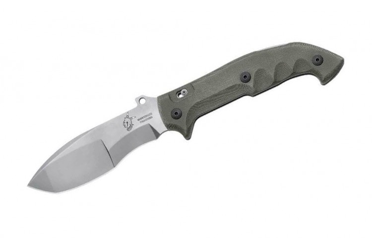 Couteau pliant FOX MILITARY FX.500 Meskwaki tracker manche micarta vert 17cm  + &eacute;tui