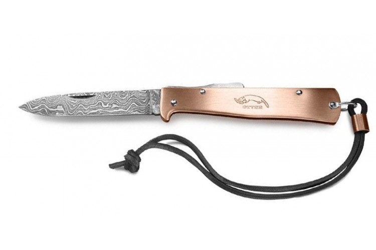 Couteau pliant OTTER Mercator acier inox manche cuivre grav&eacute; 11cm