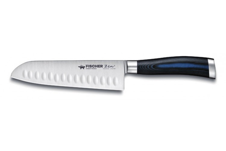 Couteau santoku 17cm professionnel Fischer ZEN extr&ecirc;me duret&eacute;