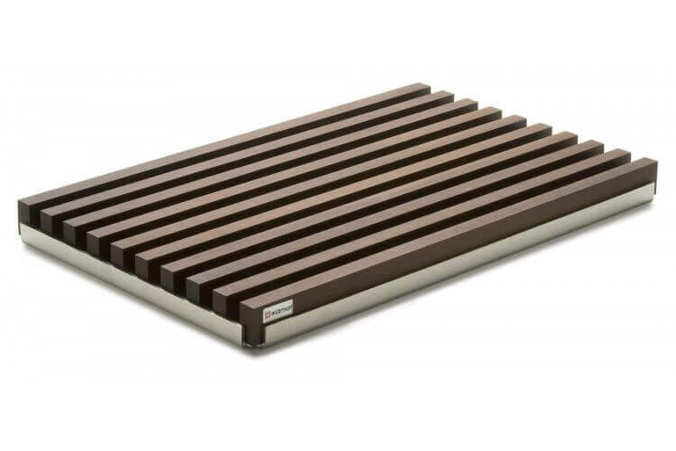 Planche à découper Wusthof en hêtre rainuré avec plateau inox - 40 x 25 x 3 cm