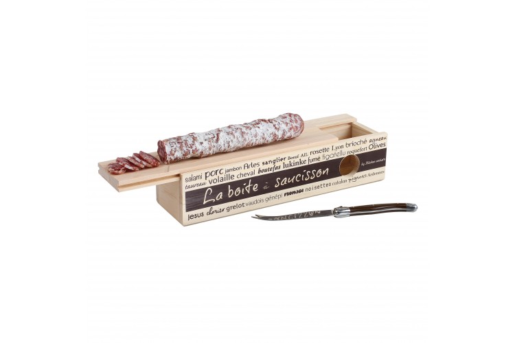 Boite &agrave; saucisson Kitchen Artist 2 en 1 avec couteau