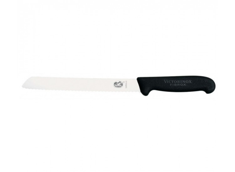 Couteau pain Victorinox manche en fibrox noir lame inxox 21cm