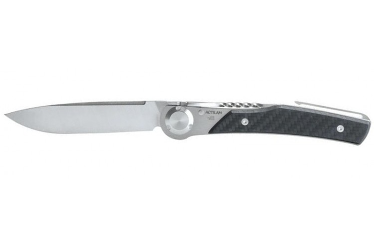 Couteau pliant Actilam T3 lame forg&eacute;e manche corian blanc 11cm