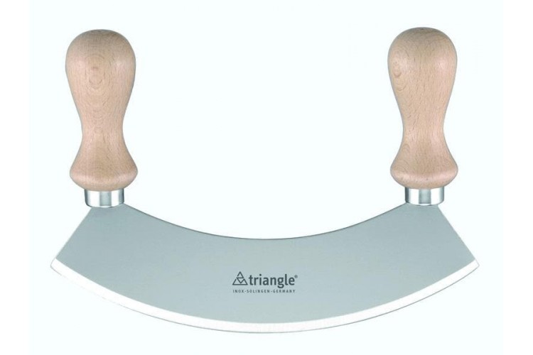 Hachoir ber&ccedil;oir triangle, lame 23cm manche en h&ecirc;tre