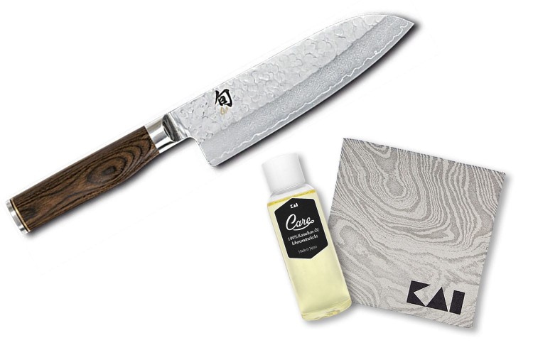 Couteau santoku Kai Shun Premier Tim Malzer 18cm + kit de soin