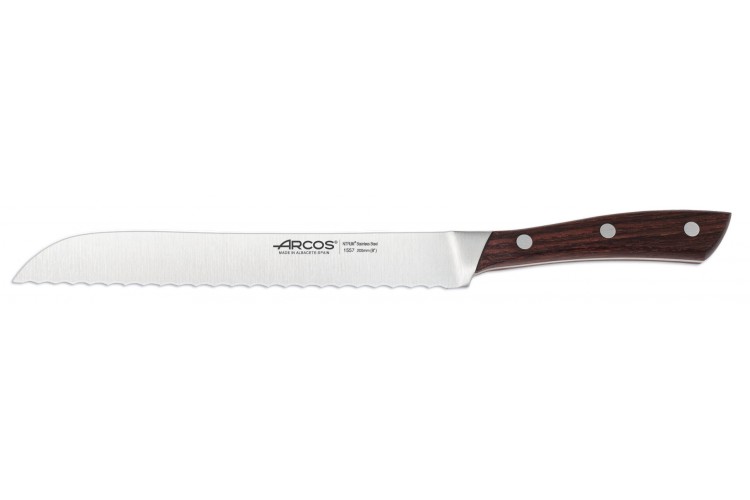 Couteau &agrave; pain forg&eacute; Arcos Natura dentel&eacute; 20cm palissandre
