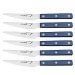 Coffret 6 couteaux à steak Au Nain Scalène 11cm micro-denté manche bleu