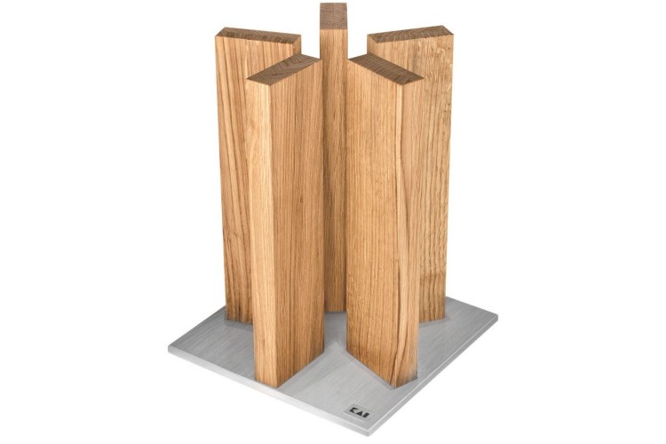 Bloc cuisine vide KAI Stonehenge aimant&eacute; en ch&ecirc;ne et acier inoxydable - 10 places