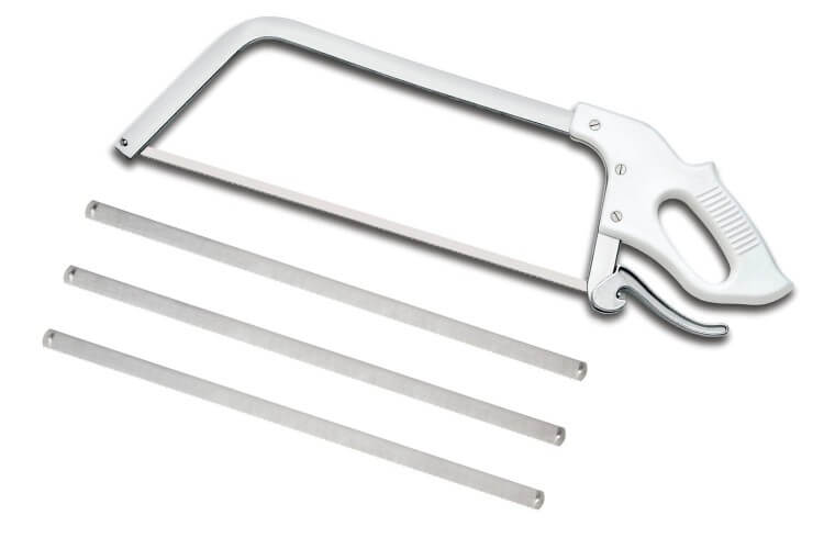 Scie de boucher américaine Bargoin acier inox lame 45 cm + 2 lames de rechange