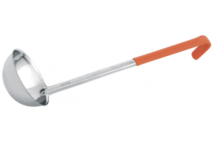 Louche professionnelle Matfer 23,7cl acier inox monobloc 106mm manche orange