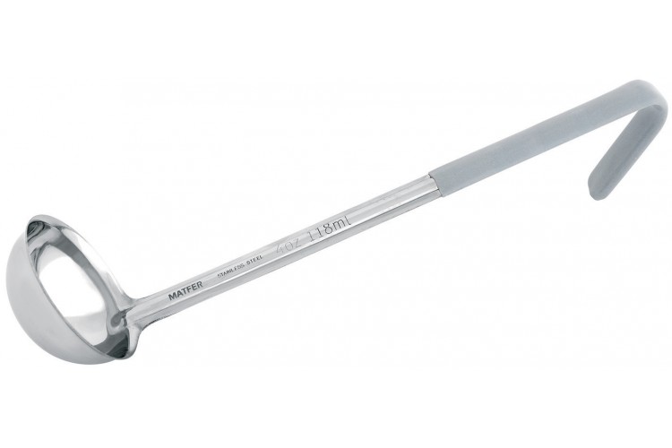 Louche professionnelle Matfer 11,8cl acier inox monobloc 82mm manche gris