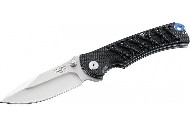 Couteau pliant Herbertz 205211 lame acier manche G10 lacets 11cm