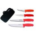 Mallette de 4 couteaux de boucher Fischer Bargoin manche rouge