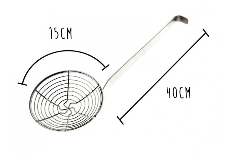 Ecumoire &agrave; friture en inox - Diam&egrave;tre 15cm