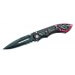 Couteau Pliant 240811 acier denté manche 11cm métal avec clip
