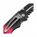 Couteau Pliant 240811 acier denté manche 11cm métal avec clip