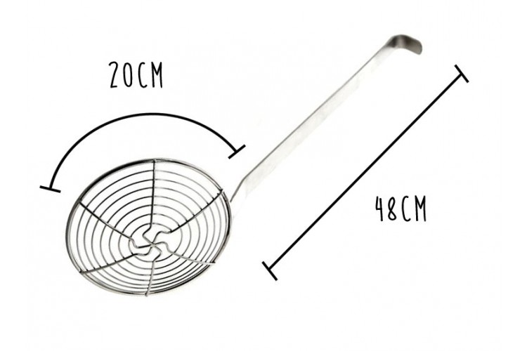 Ecumoire &agrave; friture en inox - Diam&egrave;tre 20cm