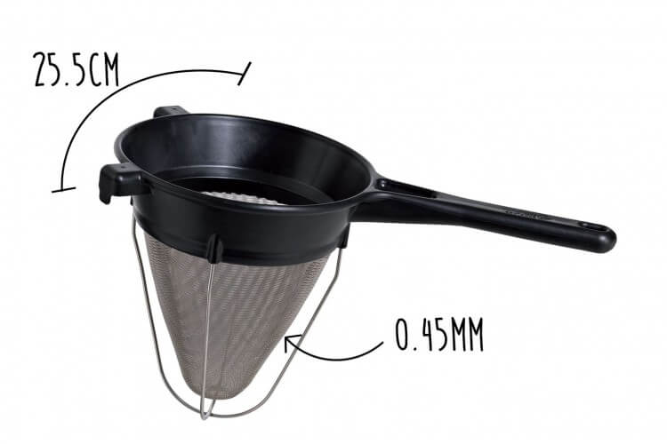 Passe-sauce professionnel Matfer Exoglass® maille 0.45mm diamètre 25.5cm