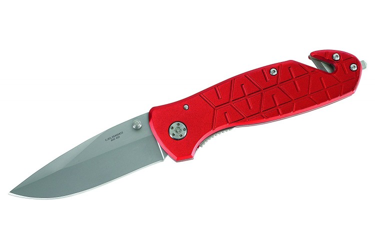 Couteau pliant Herbertz 200911 manche rouge 12cm + fonctions s&eacute;curit&eacute;