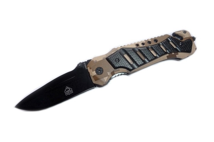 Couteau pliant Puma Tec 306312 s&eacute;curit&eacute; manche 12cm alu  + clip