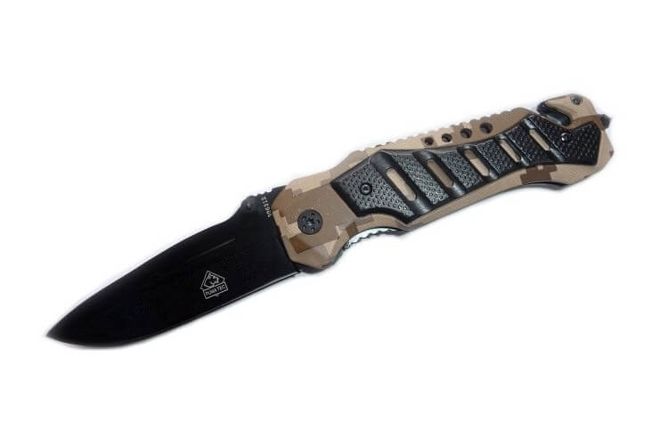Couteau pliant Puma Tec 306312 sécurité manche 12cm alu + clip