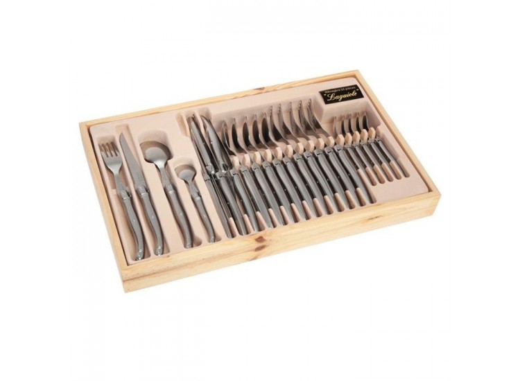M&eacute;nag&egrave;re Laguiole Tribloc 24 pi&egrave;ces m&eacute;tal Pradel