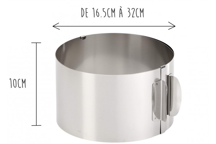 Cercle &agrave; g&acirc;teaux extensible Gefu Tondo XXL hauteur 10cm