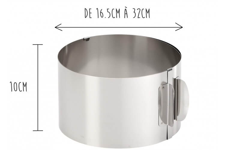 Cercle à gâteaux extensible Gefu Tondo XXL hauteur 10cm