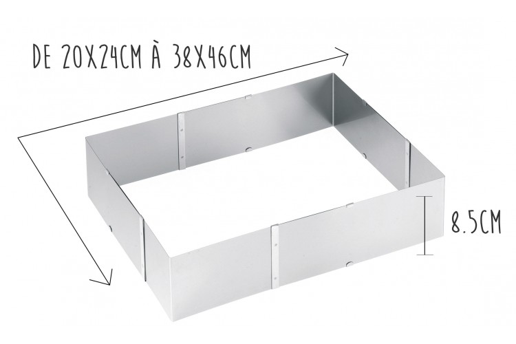 Cadre &agrave; g&acirc;teaux extensible Gefu Uno hauteur 8.5cm