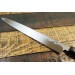 Couteau japonais sahimi 27cm haut de gamme JIKKO Montan Kokutan finition miroir manche ébène