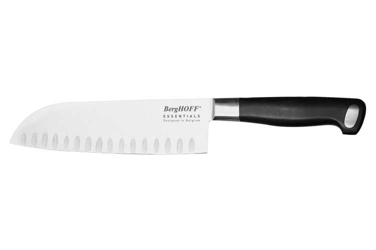 Couteau Santoku Berghoff Essentials lame alv&eacute;ol&eacute;e 18cm acier inox